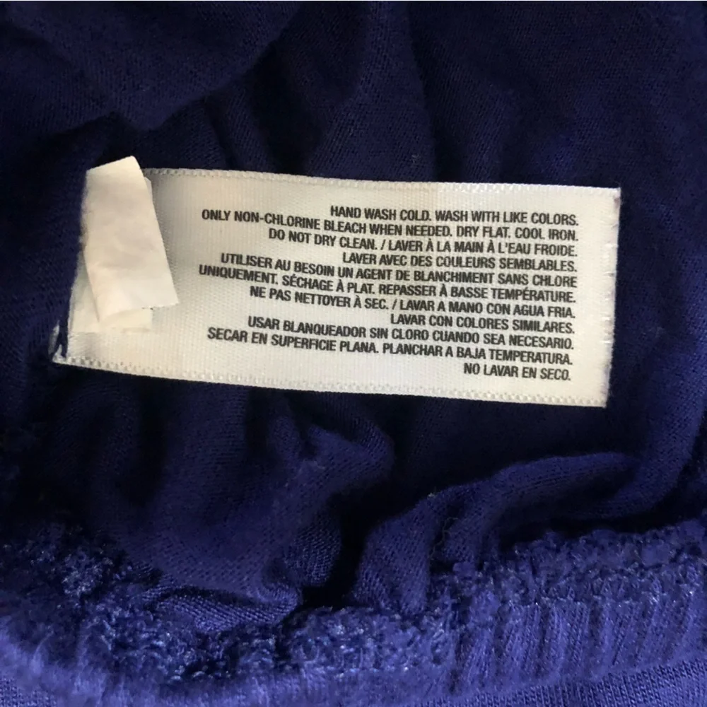 Old Navy Bright Blue Boho Blouse Top - 3/4 Sleeve Scoop Neck, Size Small Petite